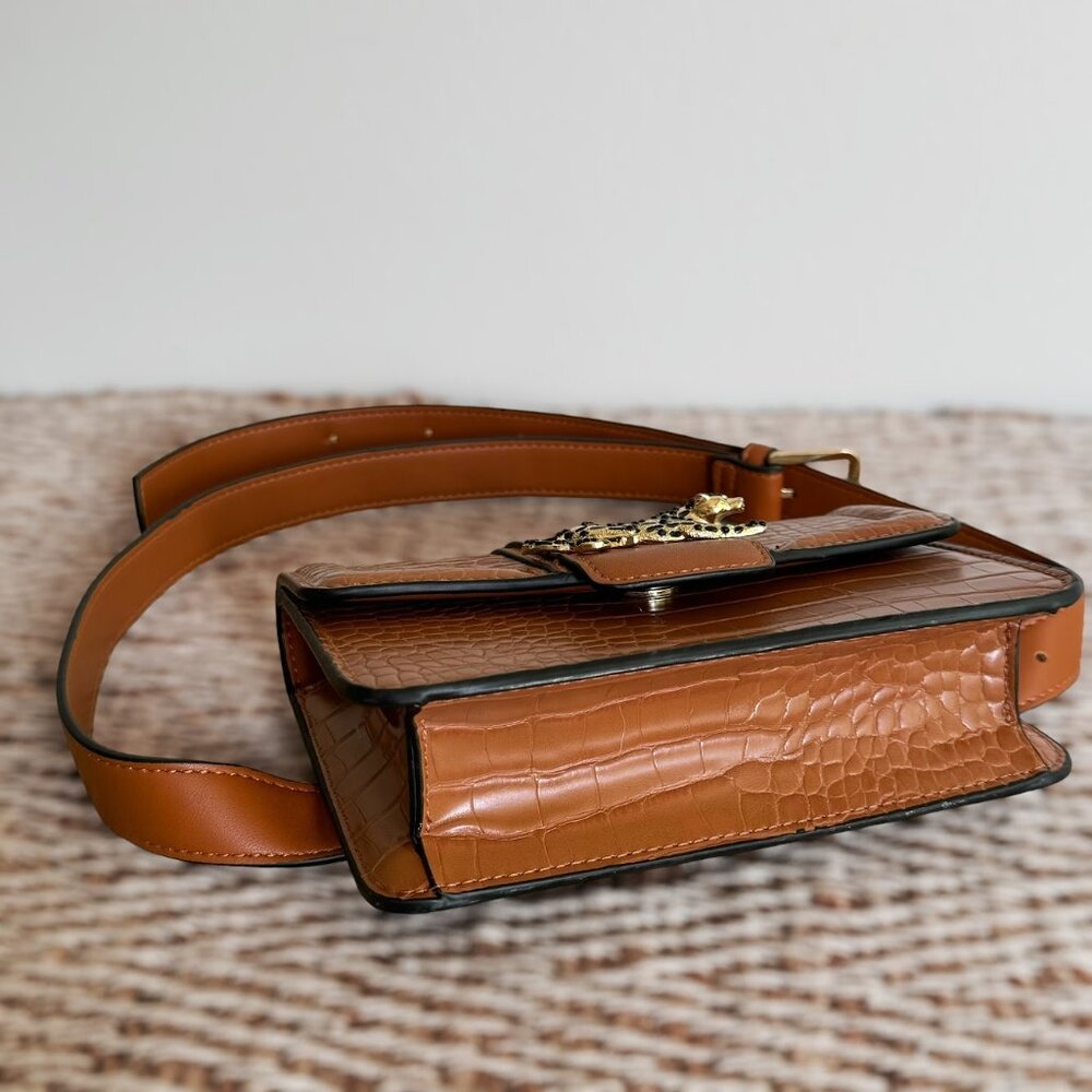 Topshop Leopard Brown Faux Leather Adjustable Waist Belt Bag - Picture 6 of 9